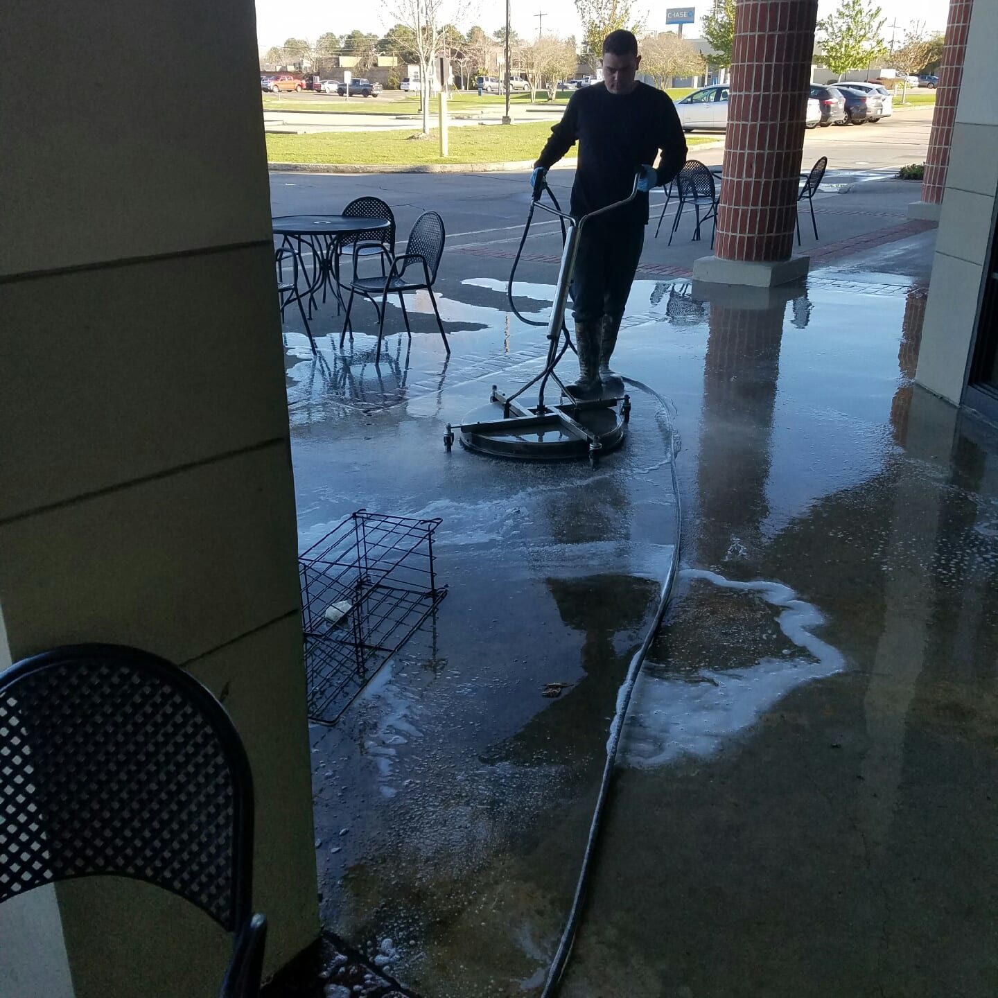 During concrete cleaning in bouton rouge